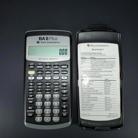 Texas Instruments BA II Plus Financial Calculator Tested w/ Cover - Picture 1 of 10